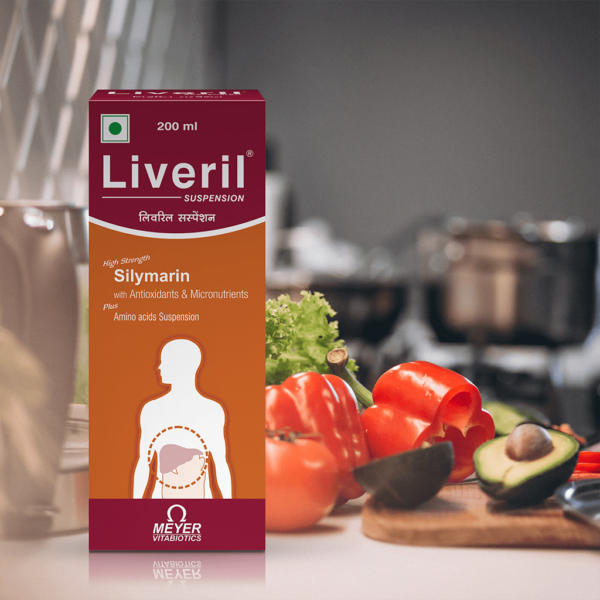 Liveril suspension 200 ml product shoot