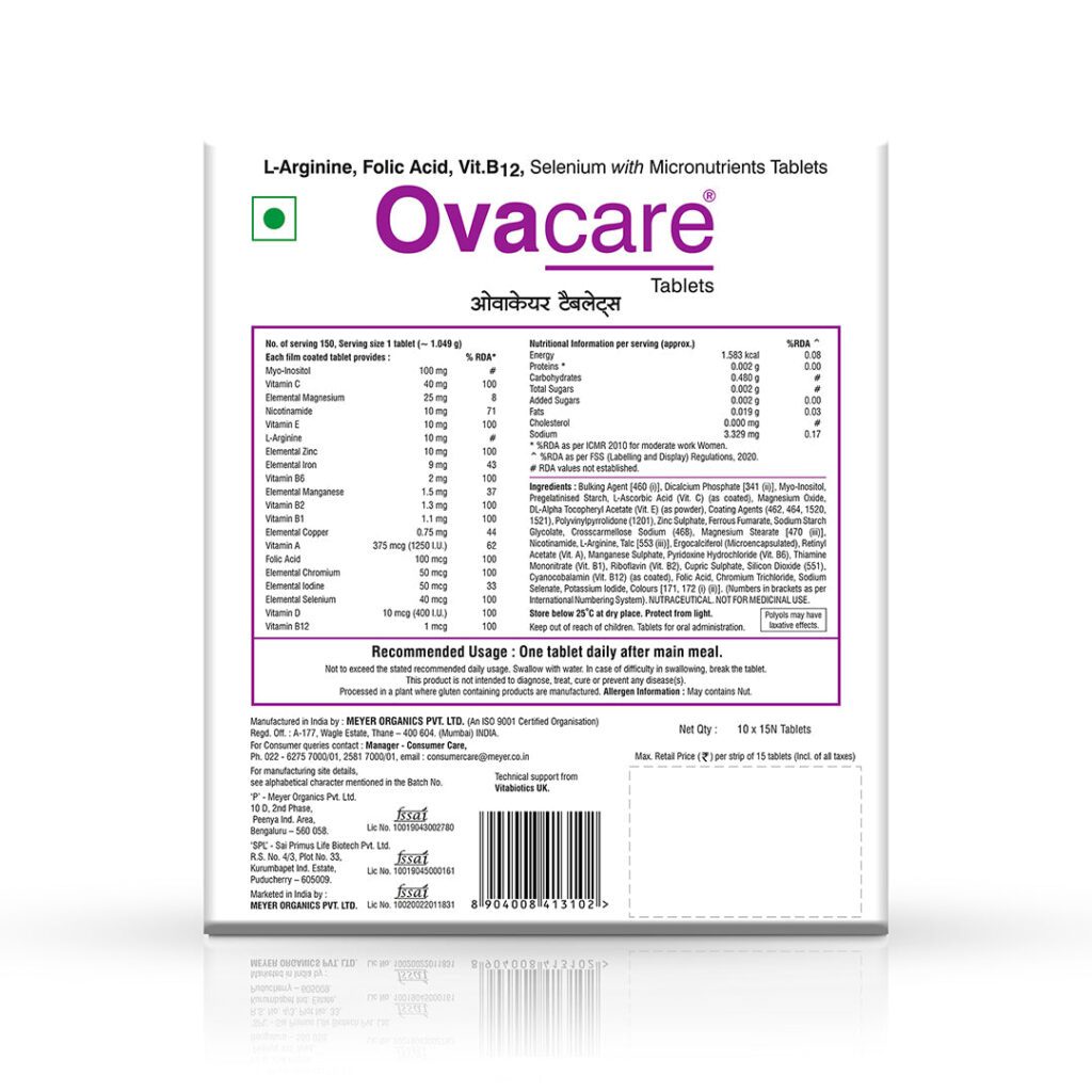 Ovacare Tablet with Ingredients and Usage details